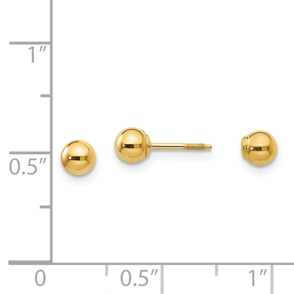 FJC Finejewelers 14 kt Yellow Gold Madi K Polished Reversible Ball Earrings 4 x 4 mm