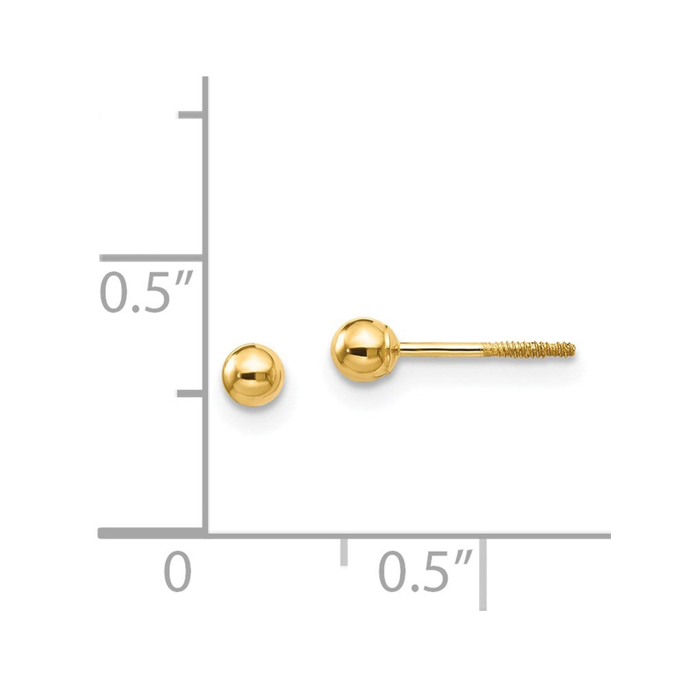 FJC Finejewelers 14 kt Yellow Gold Madi K Polished Ball Screwback Earrings 3 x 3 mm