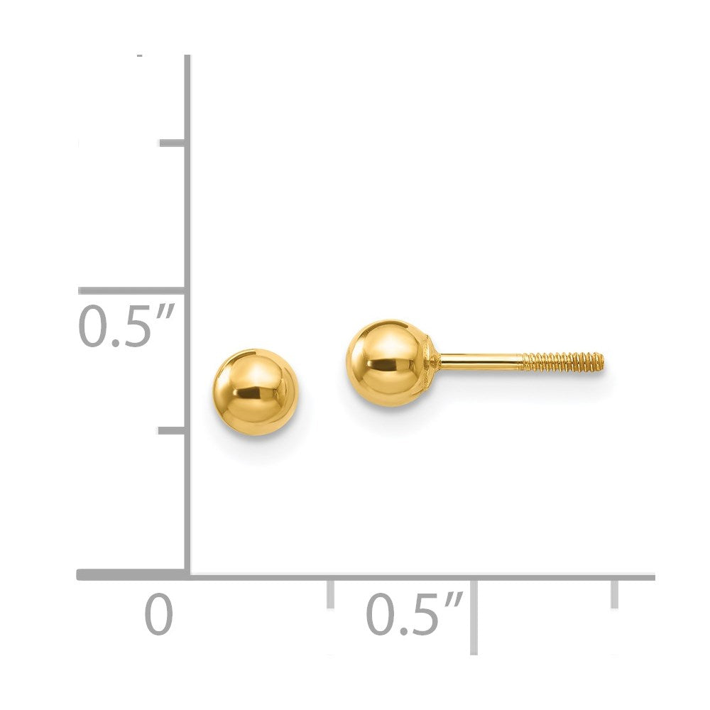 FJC Finejewelers 14 kt Yellow Gold Madi K Polished Ball Screwback Earrings 4 x 4 mm