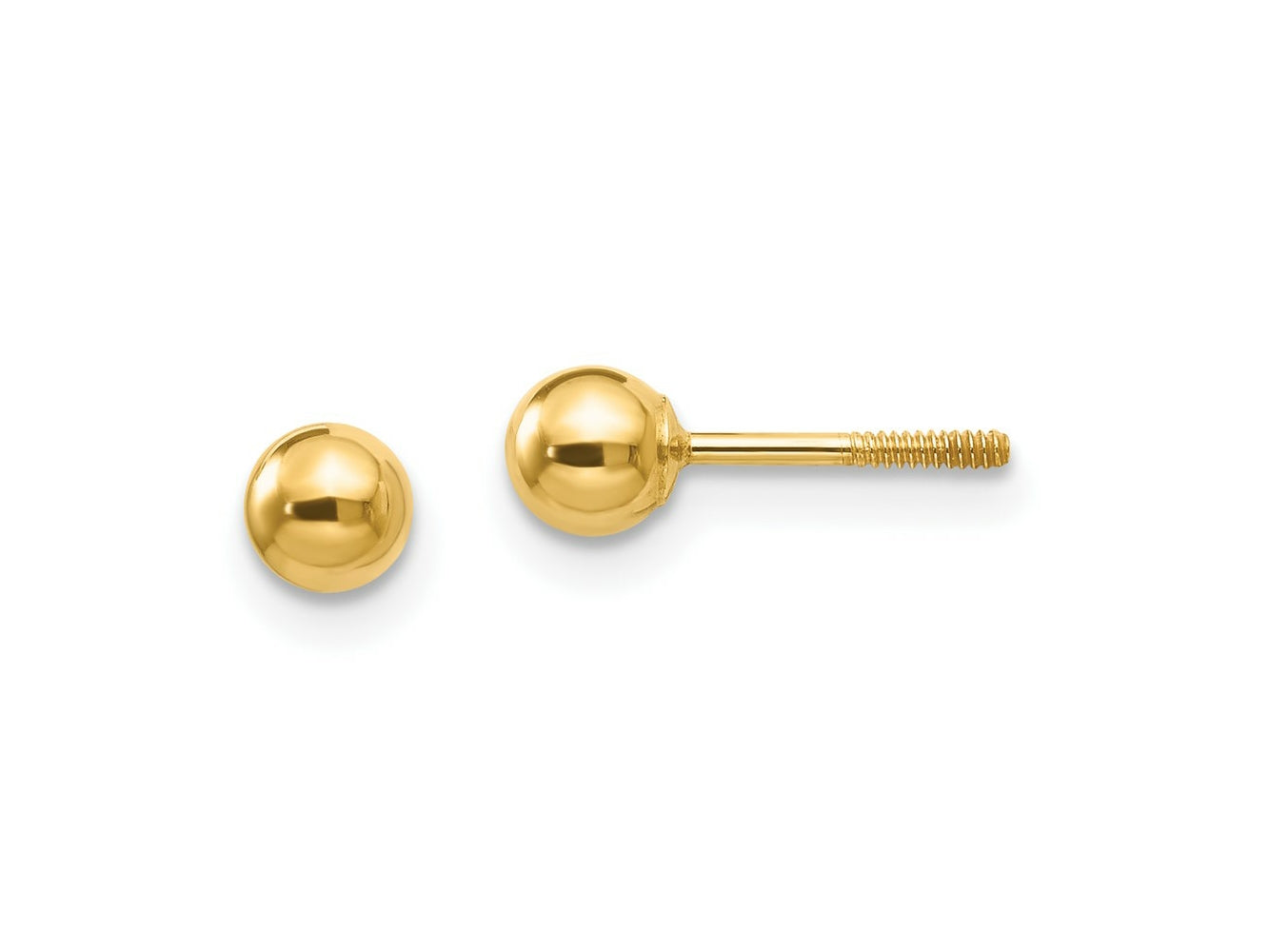 FJC Finejewelers 14 kt Yellow Gold Madi K Polished Ball Screwback Earrings 4 x 4 mm