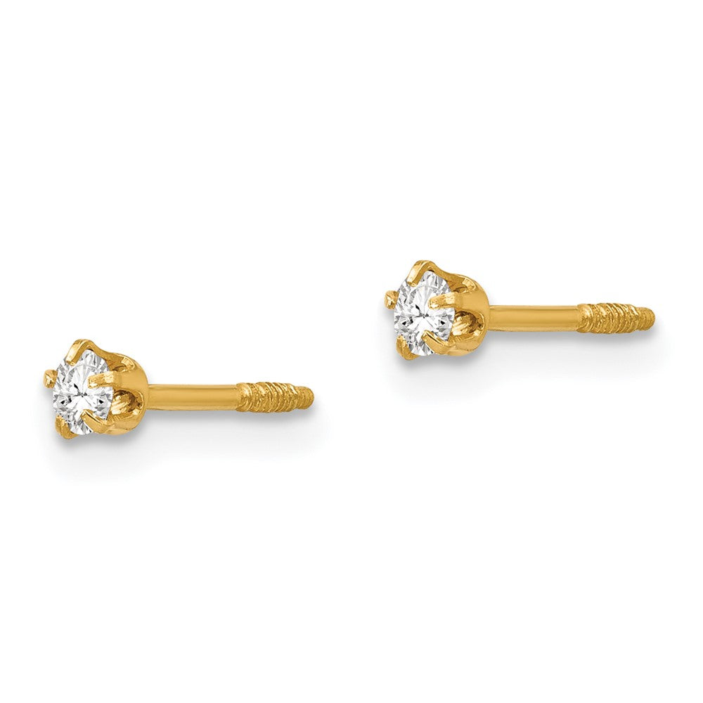 FJC Finejewelers 14 kt Yellow Gold Madi K Polished Reversible Crystal and Ball Earrings 3 x 3 mm