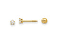 FJC Finejewelers 14 kt Yellow Gold Madi K Polished Reversible Crystal and Ball Earrings 3 x 3 mm