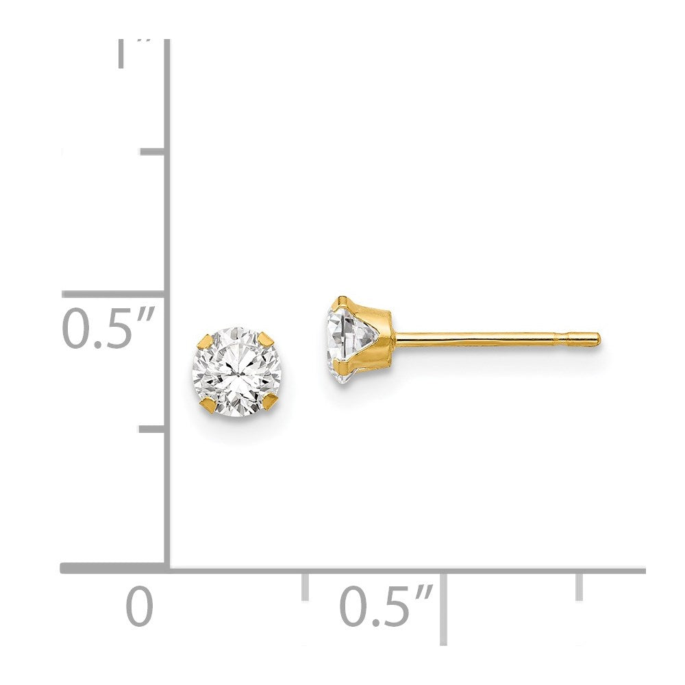 FJC Finejewelers 14 kt Yellow Gold Stud Madi K CZ Post Earrings 4 x 4 mm