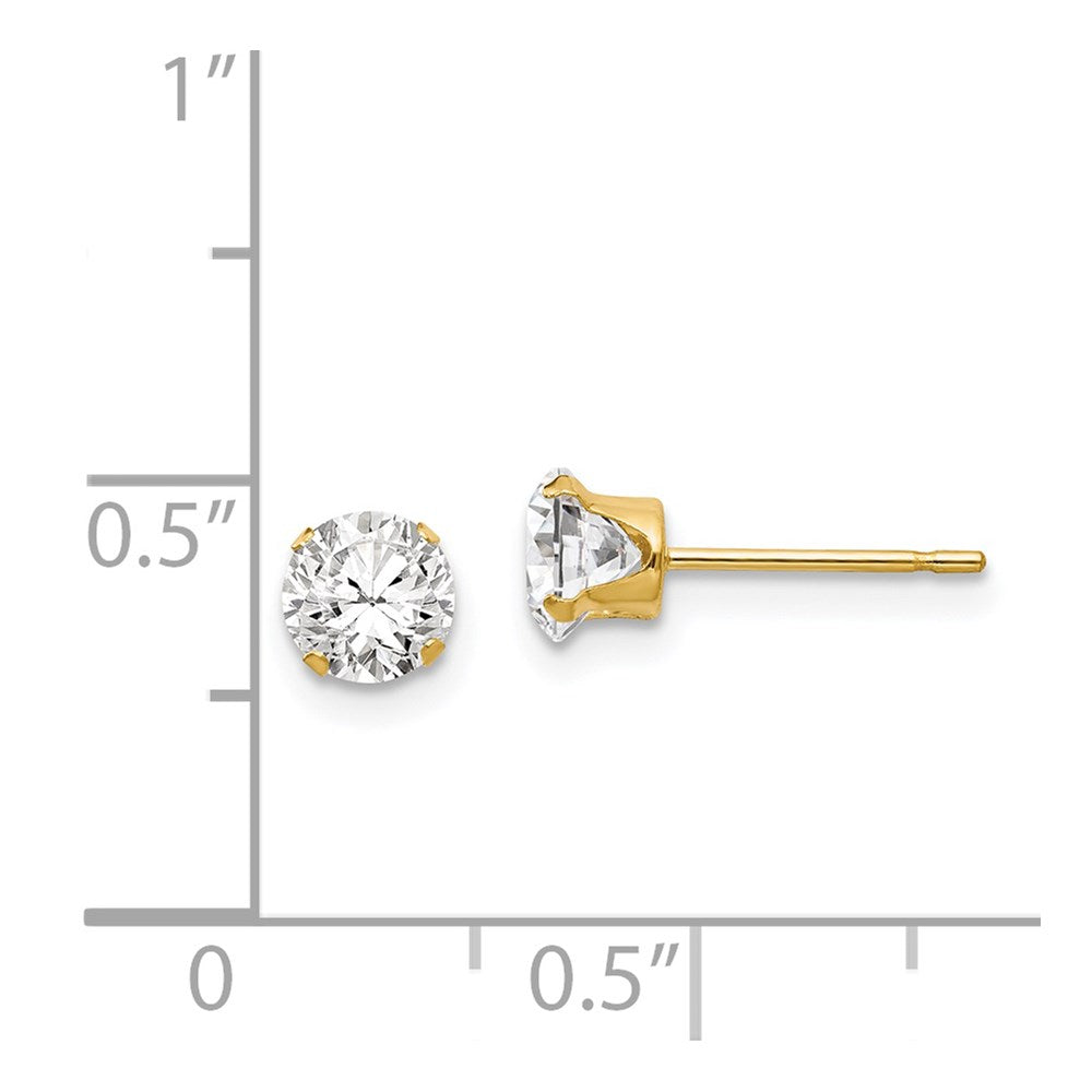 FJC Finejewelers 14 kt Yellow Gold Stud Madi K CZ Post Earrings 5 x 5 mm