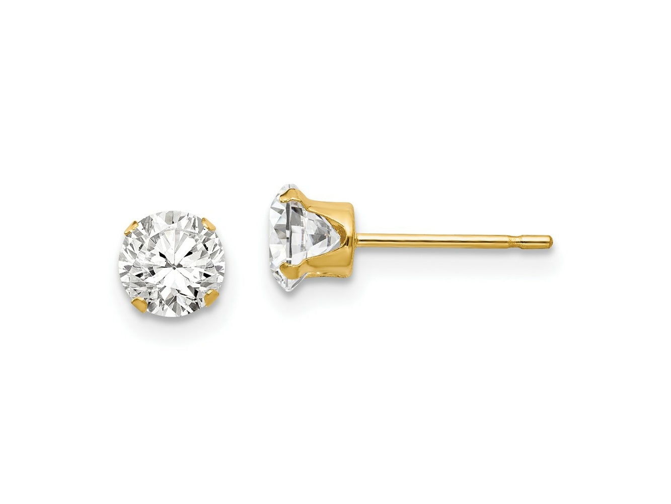 FJC Finejewelers 14 kt Yellow Gold Stud Madi K CZ Post Earrings 5 x 5 mm