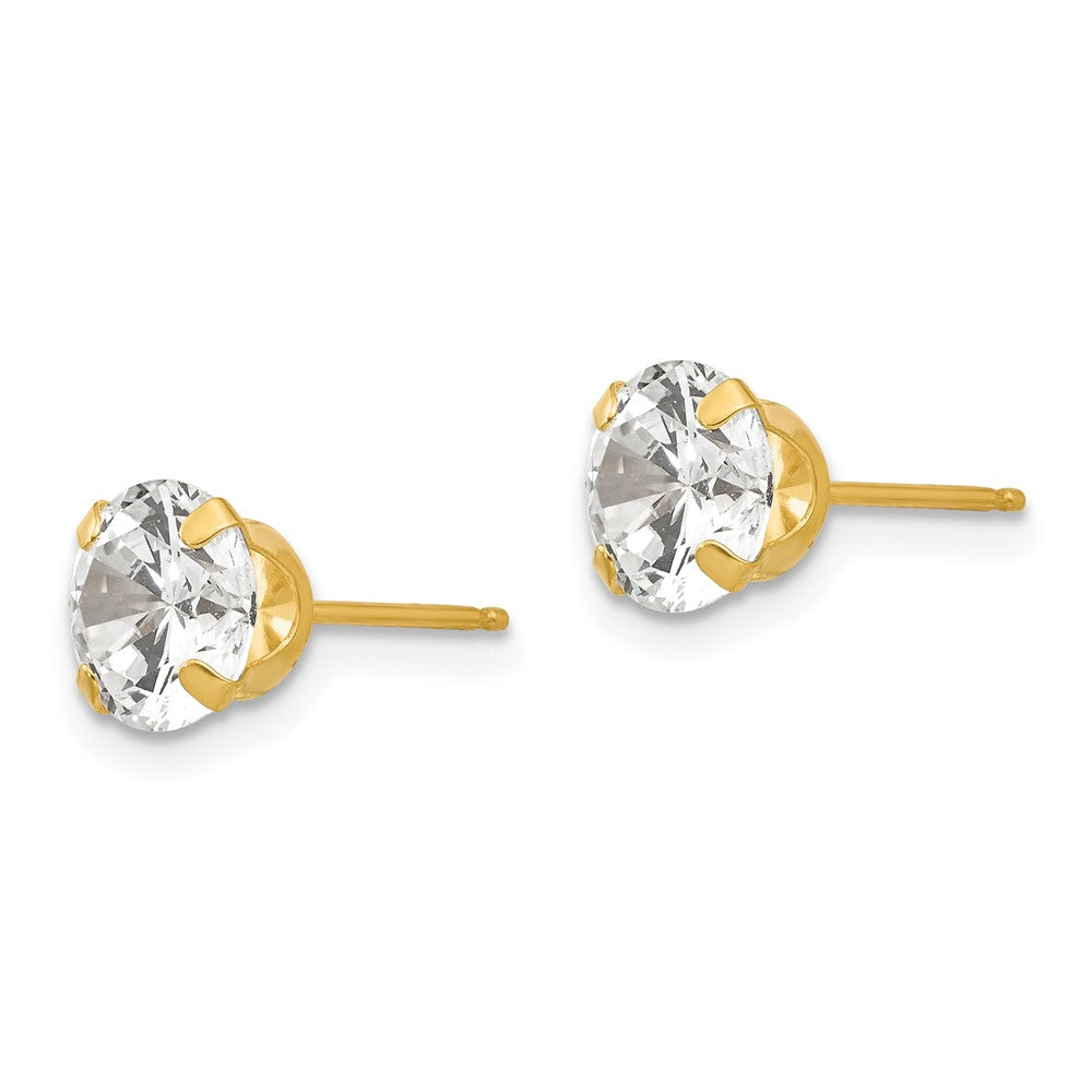 FJC Finejewelers 14 kt Yellow Gold Stud Madi K 6.5mm CZ Post Earrings 6 mm x 6 mm