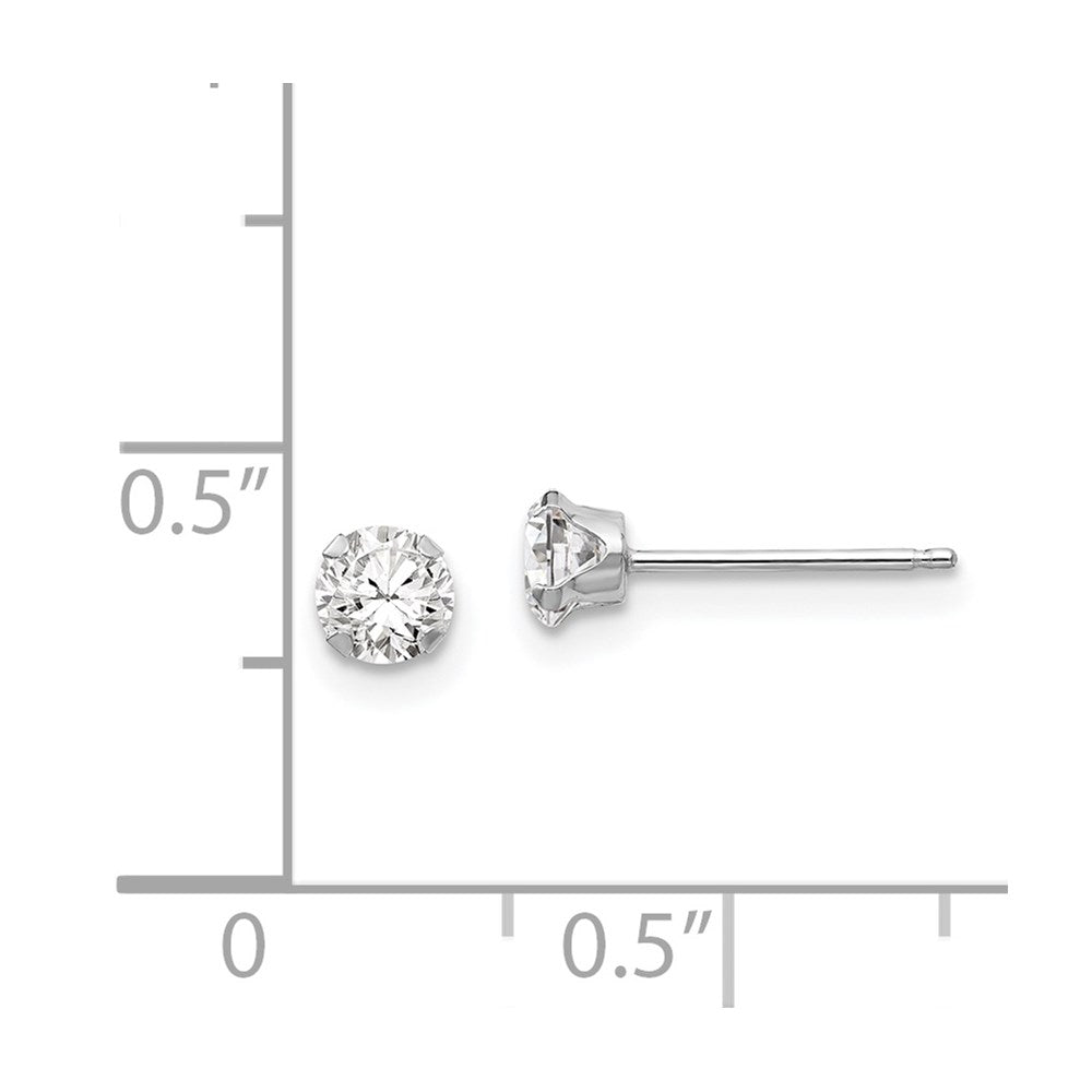 FJC Finejewelers 14 kt White Gold Stud Madi K CZ Post Earrings 4 mm x 4 mm