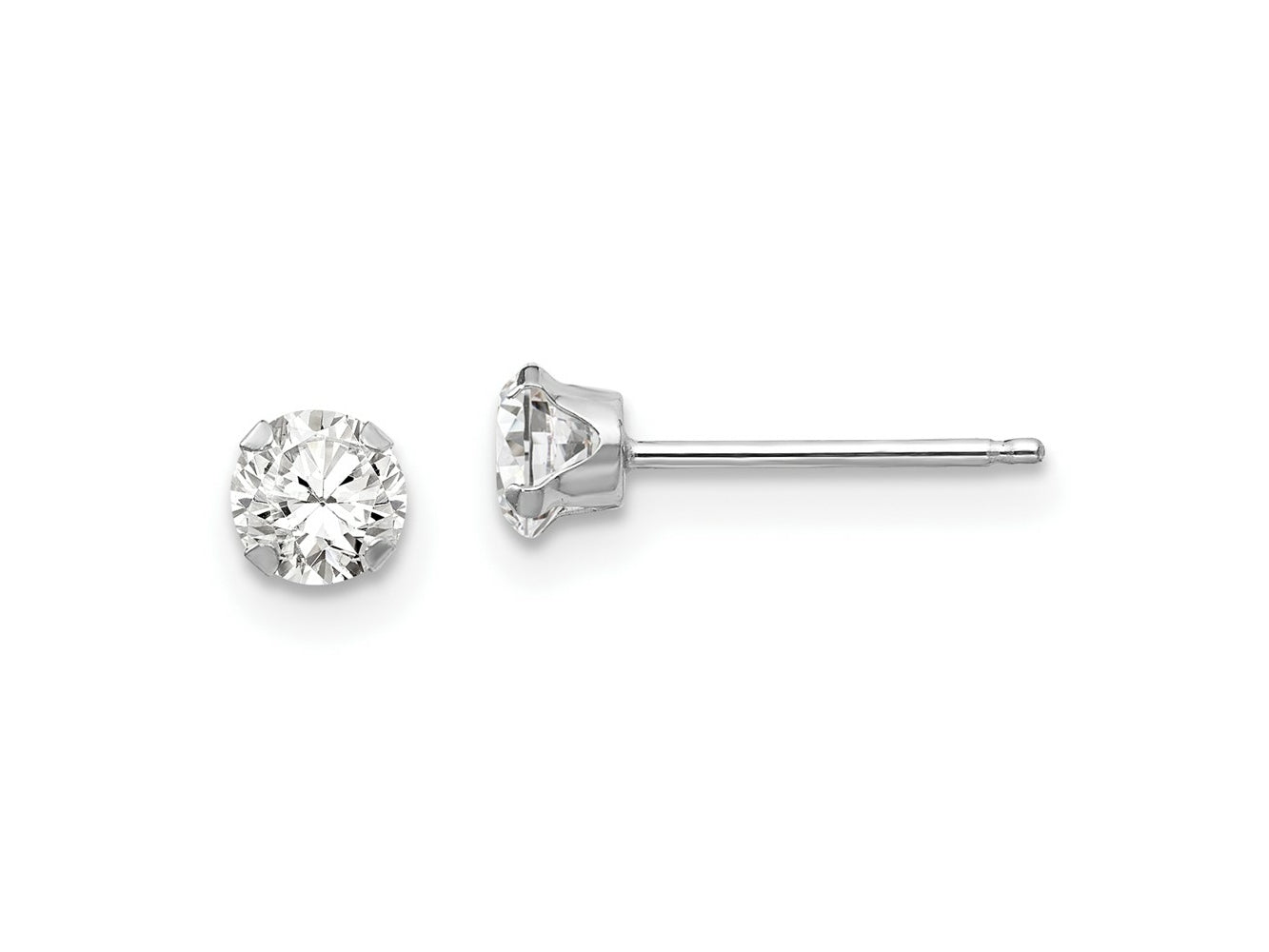 FJC Finejewelers 14 kt White Gold Stud Madi K CZ Post Earrings 4 mm x 4 mm