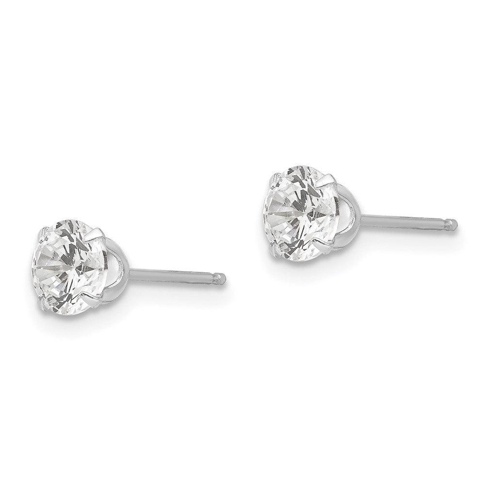 FJC Finejewelers 14 kt White Gold Stud Madi K CZ Post Earrings 5 mm x 5 mm