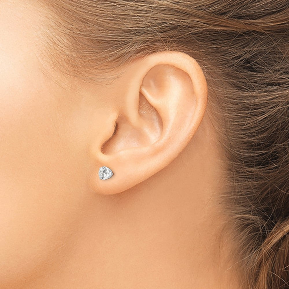 FJC Finejewelers 14 kt White Gold Stud Madi K CZ Post Earrings 5 mm x 5 mm