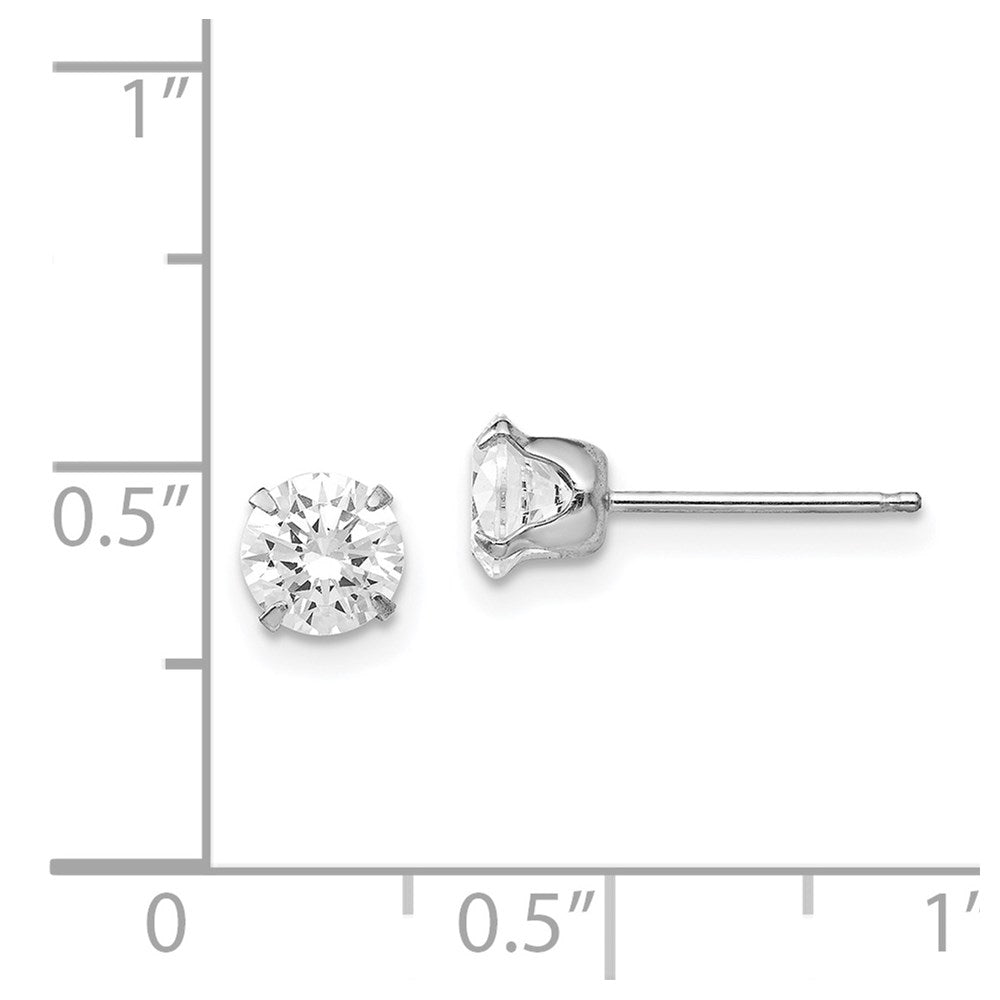 FJC Finejewelers 14 kt White Gold Stud Madi K CZ Post Earrings 5 mm x 5 mm