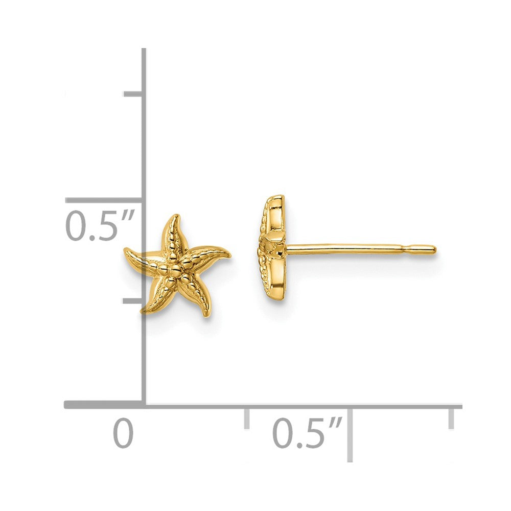 FJC Finejewelers 14 kt Yellow Gold Button Madi K Starfish Post Earrings 6 x 6 mm