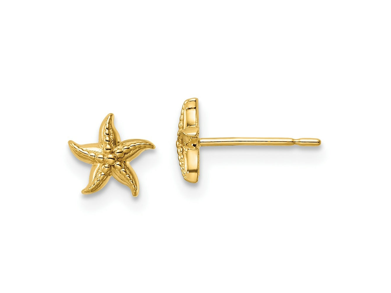 FJC Finejewelers 14 kt Yellow Gold Button Madi K Starfish Post Earrings 6 x 6 mm