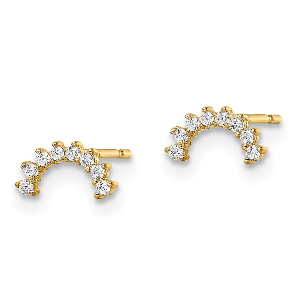 FJC Finejewelers 14 kt Yellow Gold Button Madi K CZ Post Earrings 7 x 3 mm