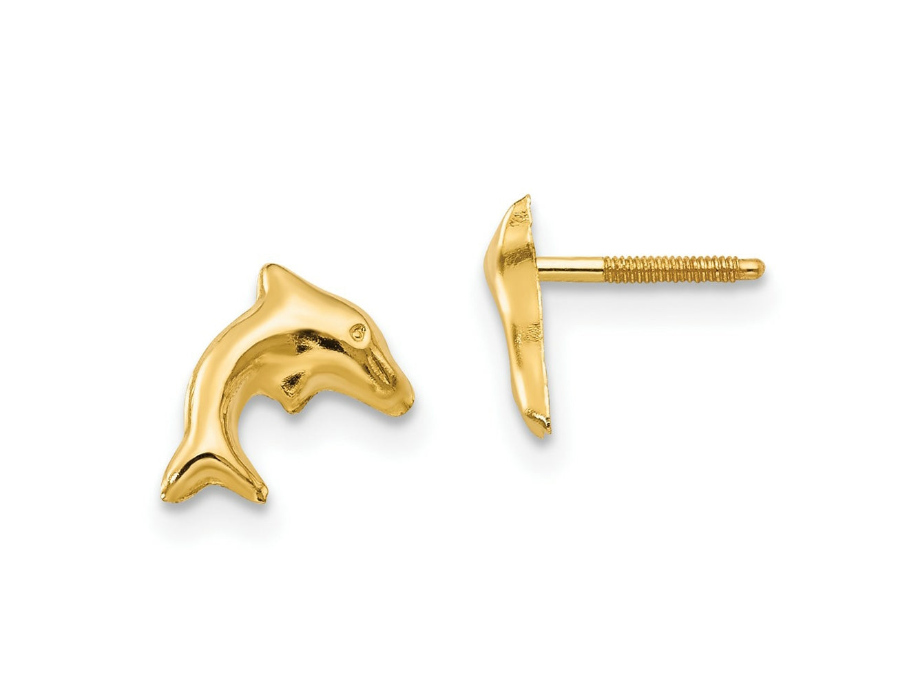 FJC Finejewelers 14 kt Yellow Gold Button Madi K Sm. Dolphin Earrings 8 x 5 mm