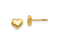 FJC Finejewelers 14 kt Yellow Gold Button Madi K Sm. Puffed Heart Earrings 6 x 6 mm