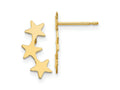 FJC Finejewelers 14 kt Yellow Gold Dangle Madi K Polished 3-Star Post Earrings 15 x 6 mm