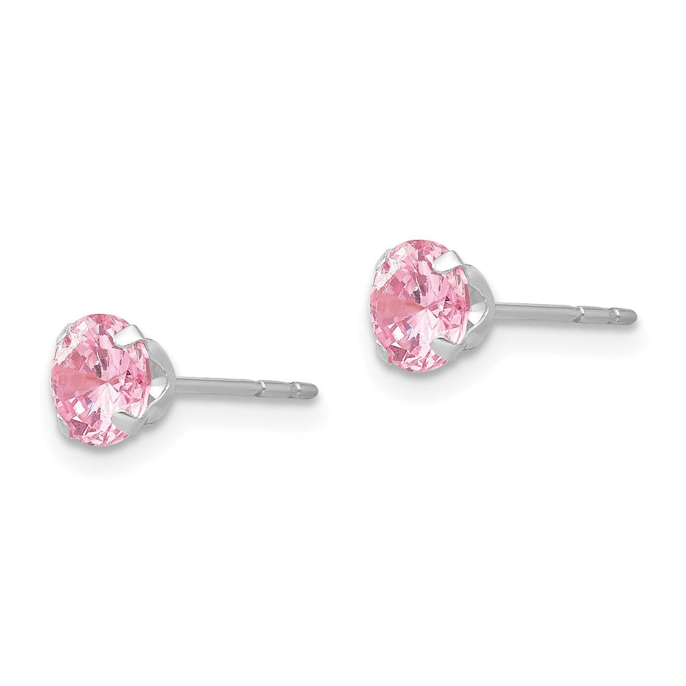 FJC Finejewelers 14 kt White Gold Stud Madi K Pink CZ Post Earrings 5 mm