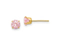 FJC Finejewelers 14 kt Yellow Gold Stud Madi K Pink CZ Post Earrings 5 x 5 mm
