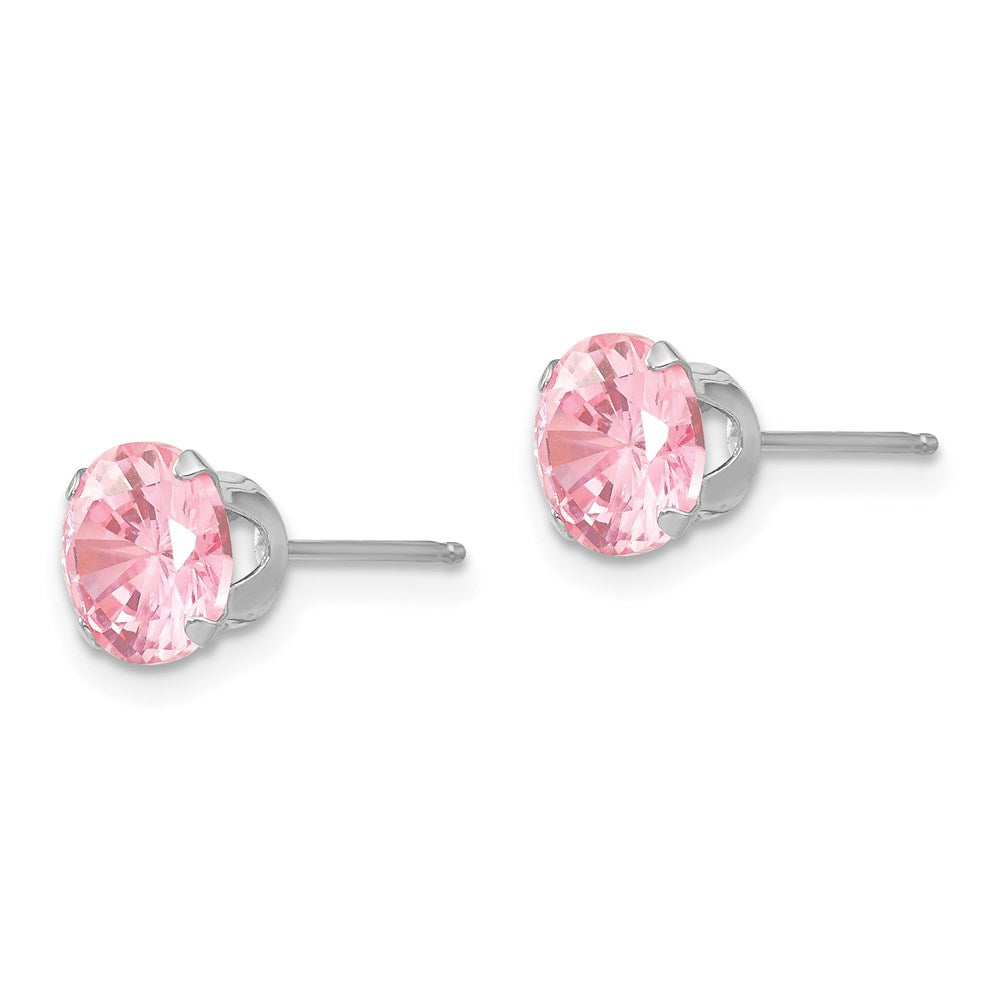 FJC Finejewelers 14 kt White Gold Stud Madi K 6.5mm Pink CZ Post Earrings