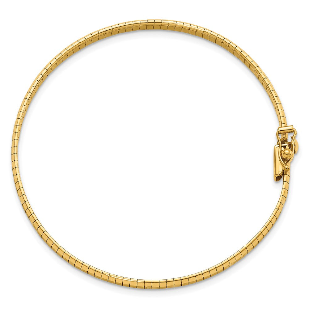 FJC Finejewelers 14 kt Yellow Gold Omega and Cubetto Yellow and Satin Bright Cut Omega Bracelet 7.5 Inches x 4.15 mm