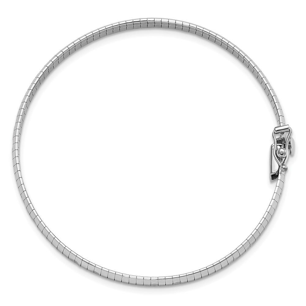 FJC Finejewelers 14 kt White Gold White Polished and Satin Bright Cut Omega Bracelet 7.5 Inches x 4.15 mm