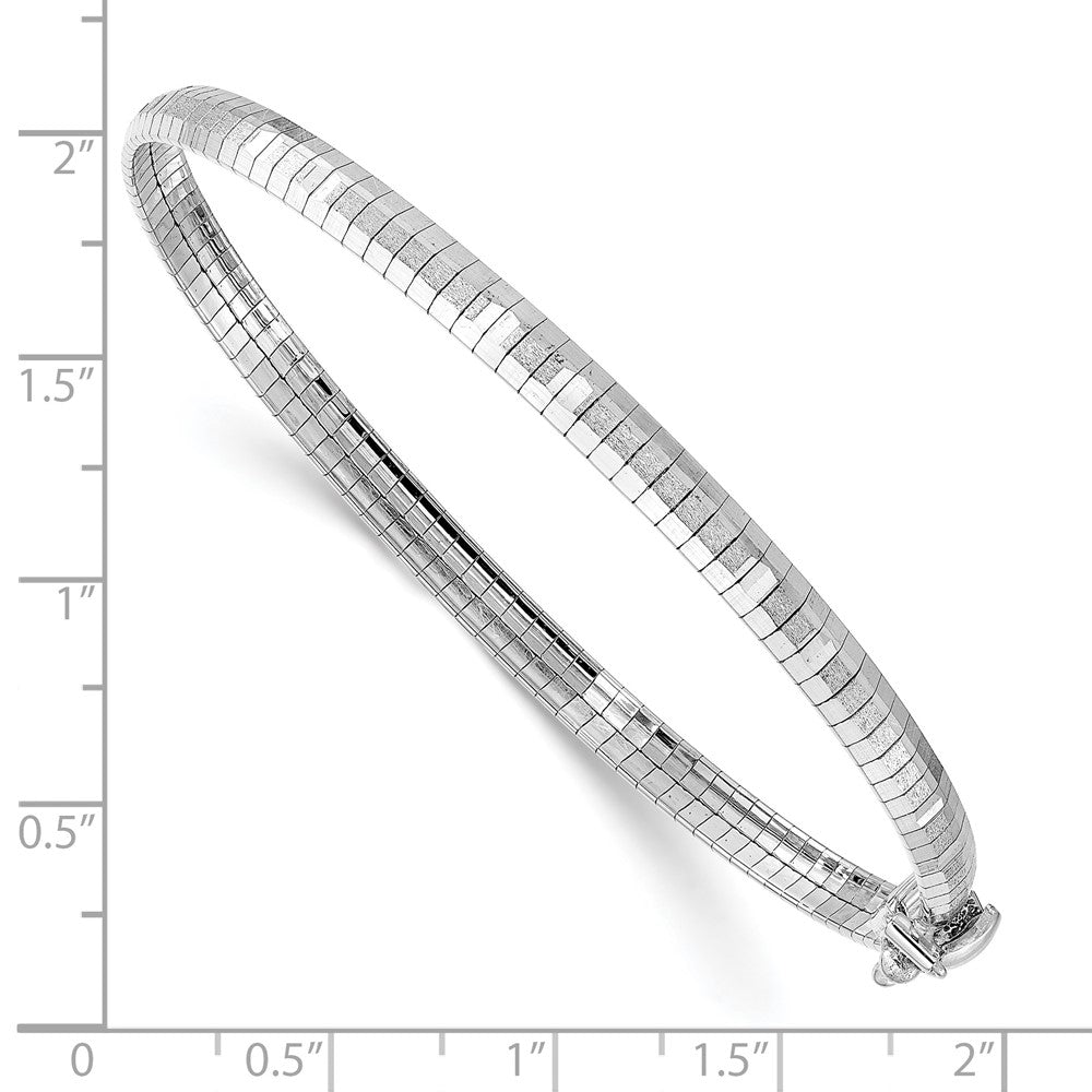 FJC Finejewelers 14 kt White Gold White Polished and Satin Bright Cut Omega Bracelet 7.5 Inches x 4.15 mm