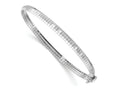 FJC Finejewelers 14 kt White Gold White Polished and Satin Bright Cut Omega Bracelet 7.5 Inches x 4.15 mm