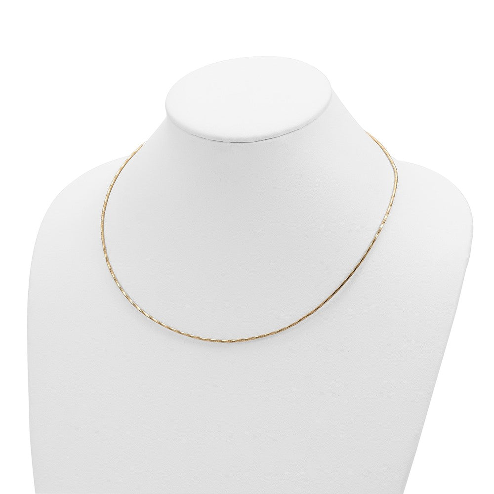 FJC Finejewelers 14 kt Yellow Gold Yellow with 2in. Ext. Round Twisted Omega Necklace 18 Inches x 1 mm