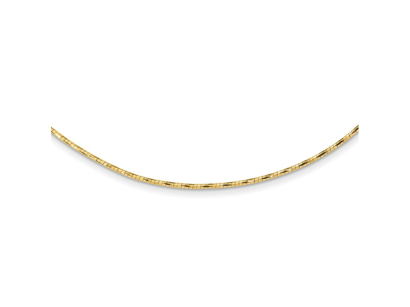 FJC Finejewelers 14 kt Yellow Gold Yellow with 2in. Ext. Round Twisted Omega Necklace 18 Inches x 1 mm