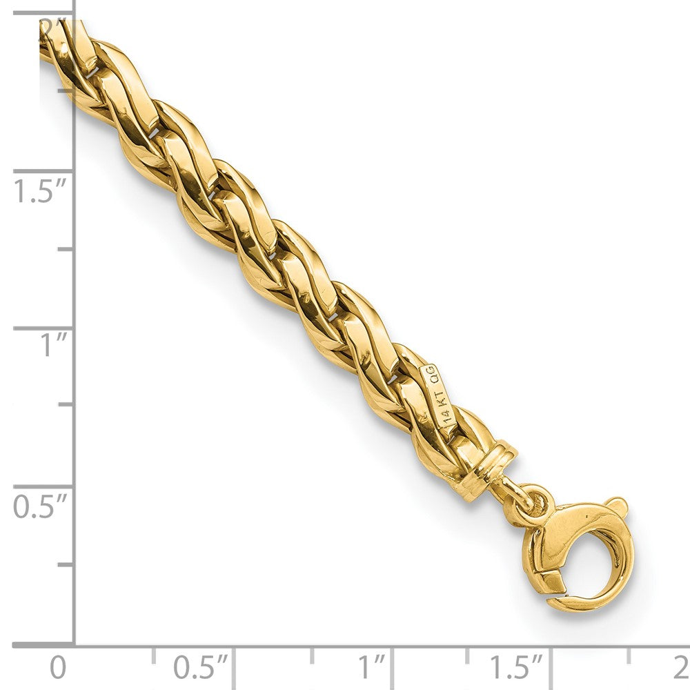 FJC Finejewelers 14 kt Yellow Gold Polished Fancy Link Bracelet 7.5 Inches x 5.5 mm