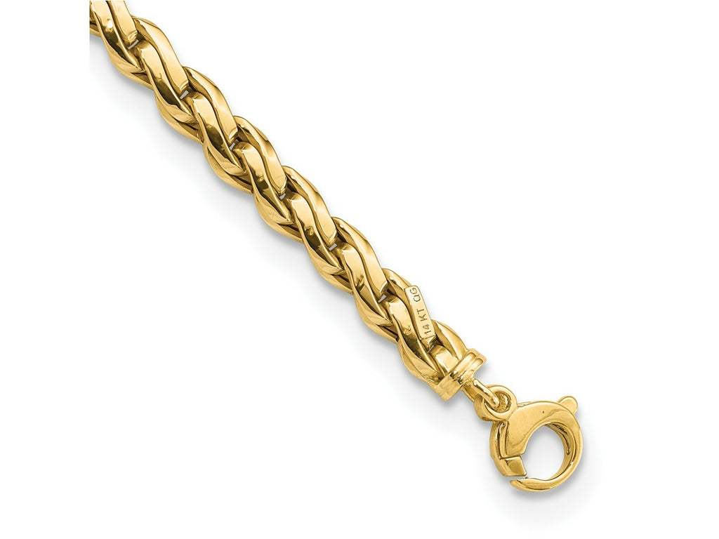 FJC Finejewelers 14 kt Yellow Gold Polished Fancy Link Bracelet 7.5 Inches x 5.5 mm