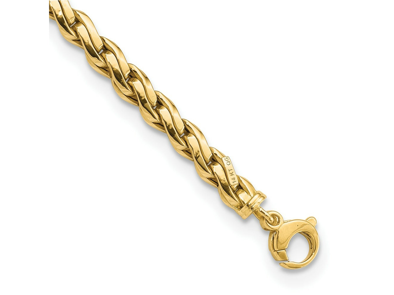 FJC Finejewelers 14 kt Yellow Gold Polished Fancy Link Bracelet 7.5 Inches x 5.5 mm