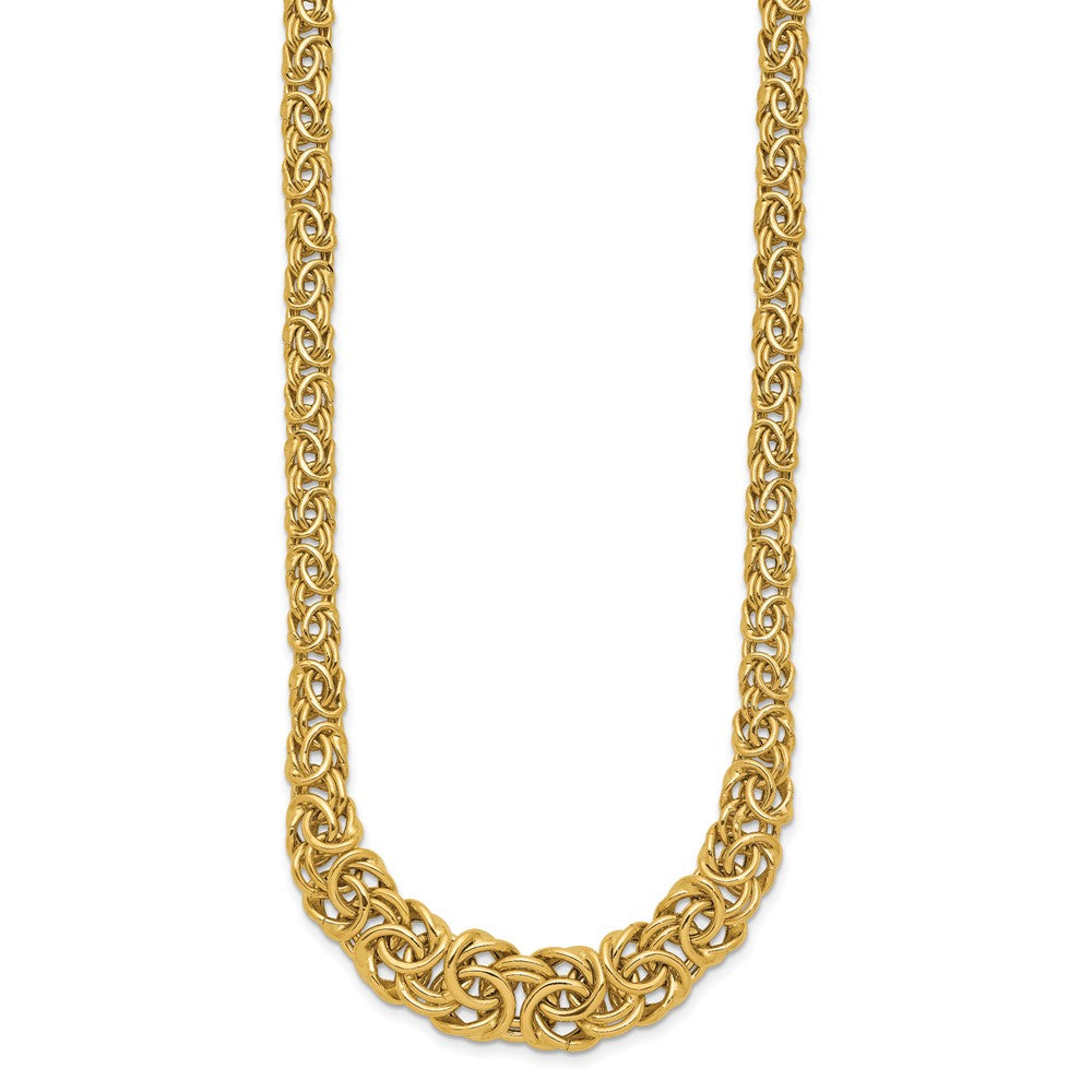 FJC Finejewelers 14 kt Yellow Gold Graduated Byzantine Necklace 17.25 Inches x 10 mm