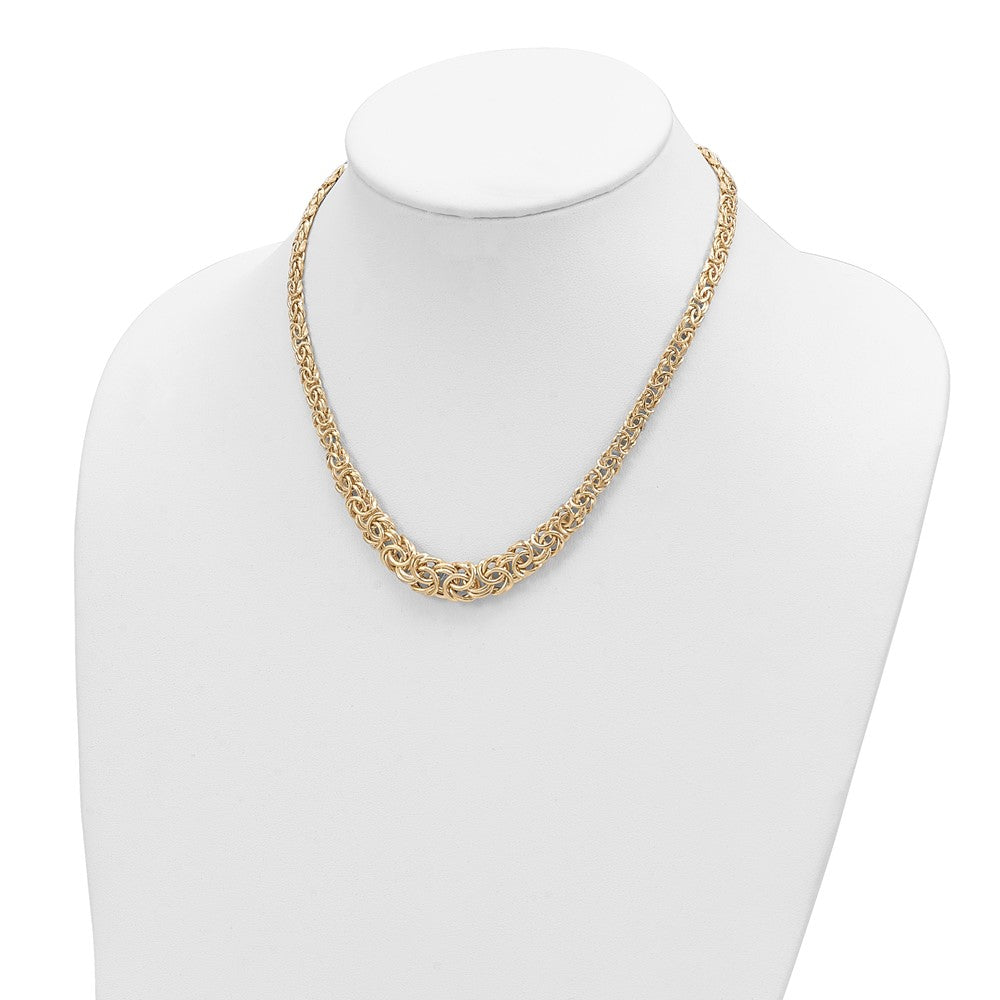 FJC Finejewelers 14 kt Yellow Gold Graduated Byzantine Necklace 17.25 Inches x 10 mm