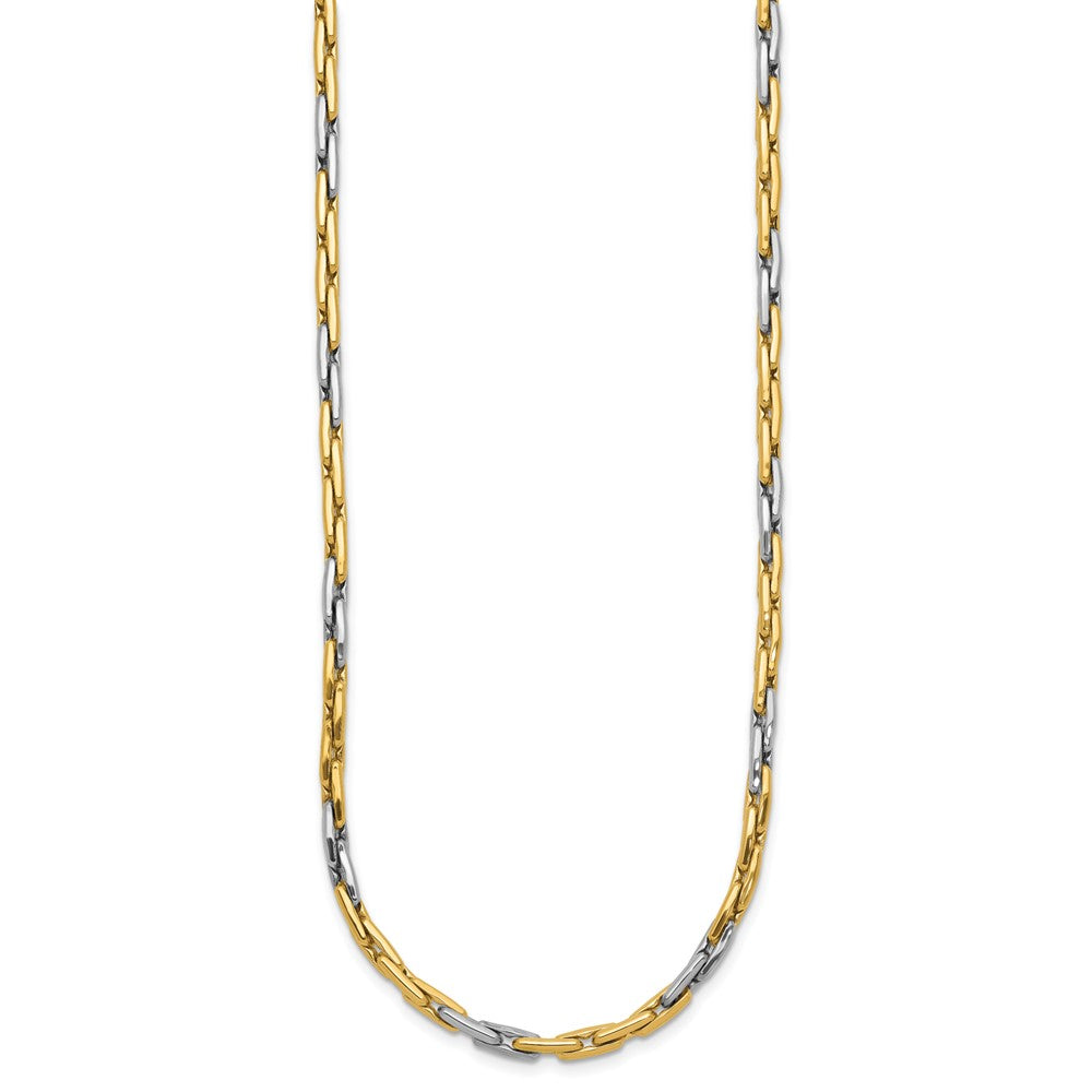 FJC Finejewelers 14 kt Two Tone Gold Two-Tone Polished Fancy Link Necklace 18 Inches x 2 mm
