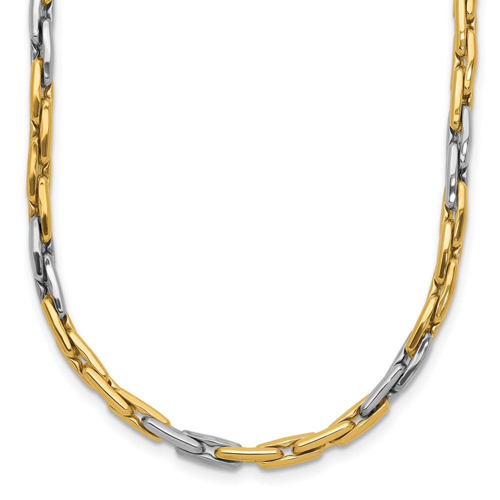 FJC Finejewelers 14 kt Two Tone Gold Two-Tone Polished Fancy Link Necklace 18 Inches x 2 mm