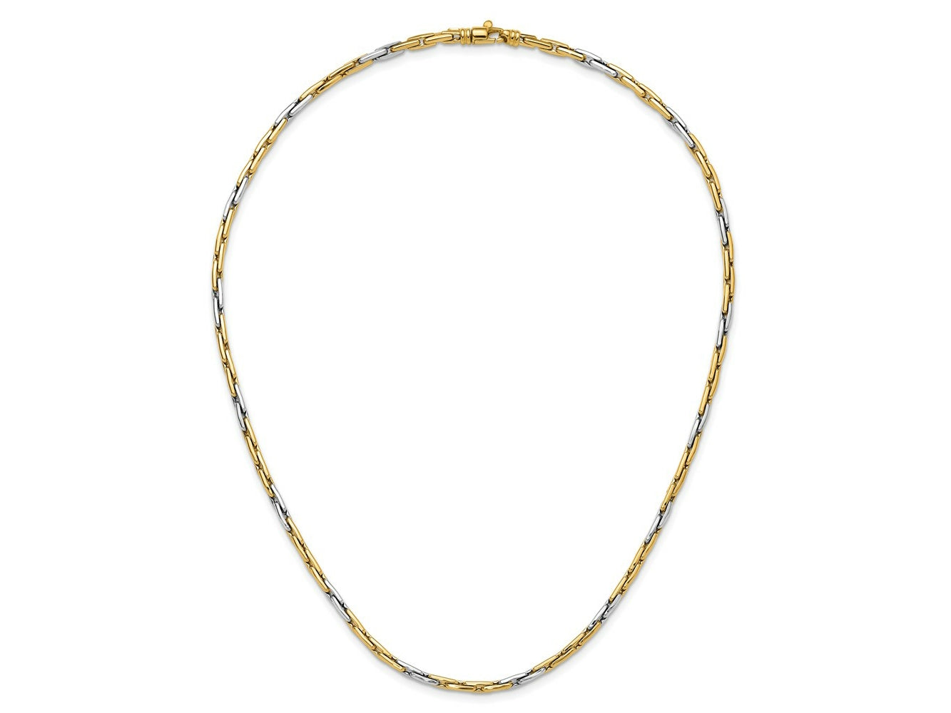 FJC Finejewelers 14 kt Two Tone Gold Two-Tone Polished Fancy Link Necklace 18 Inches x 2 mm