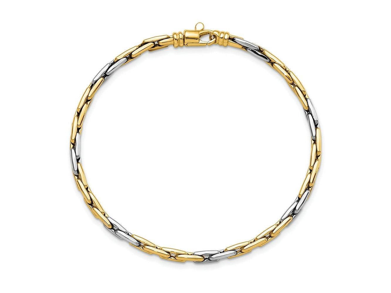 FJC Finejewelers 14 kt Two Tone Gold Two-Tone Polished Fancy Link Bracelet 7.5 Inches x 3.1 mm