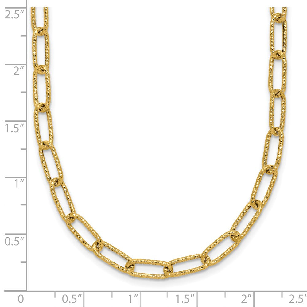 FJC Finejewelers 14 kt Yellow Gold Textured Open Link Necklace 18 Inches x 3 mm