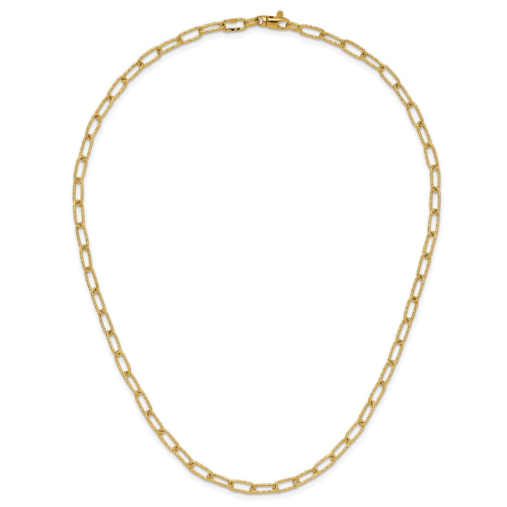 FJC Finejewelers 14 kt Yellow Gold Textured Open Link Necklace 18 Inches x 3 mm