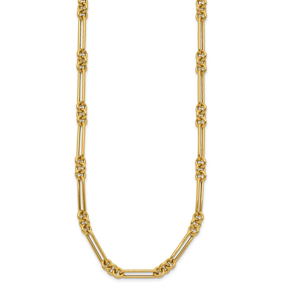 FJC Finejewelers 14 kt Yellow Gold Polished Fancy Link Necklace 17.5 Inches x 4 mm