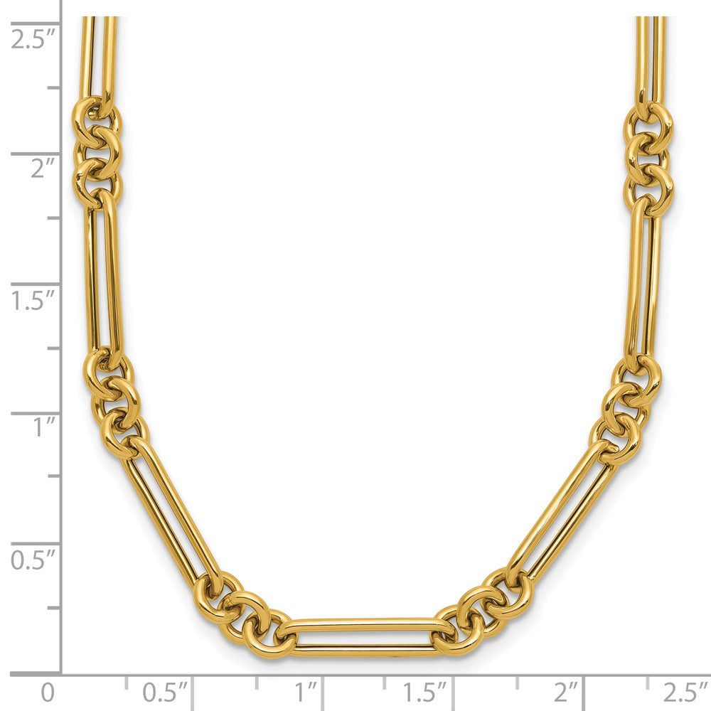 FJC Finejewelers 14 kt Yellow Gold Polished Fancy Link Necklace 17.5 Inches x 4 mm