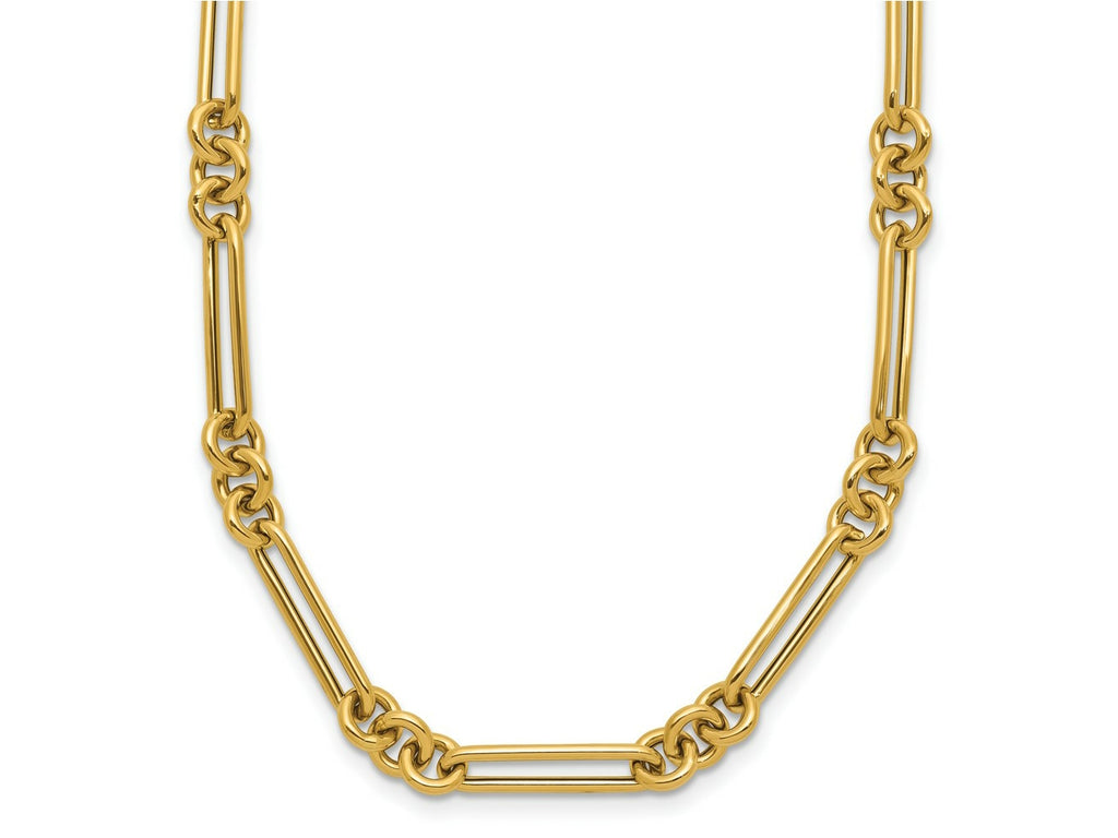 FJC Finejewelers 14 kt Yellow Gold Polished Fancy Link Necklace 17.5 Inches x 4 mm