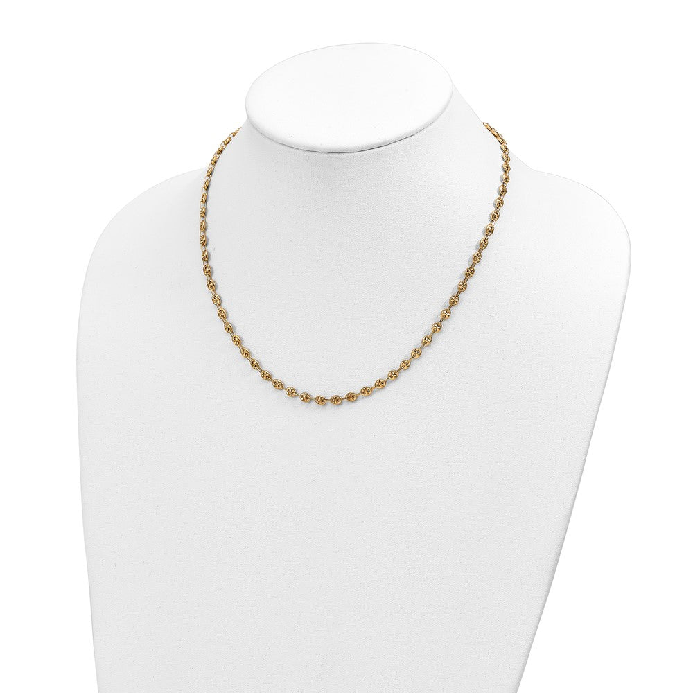 FJC Finejewelers 14 kt Yellow Gold Open Link Polished Fancy Link Necklace 18 Inches x 4 mm