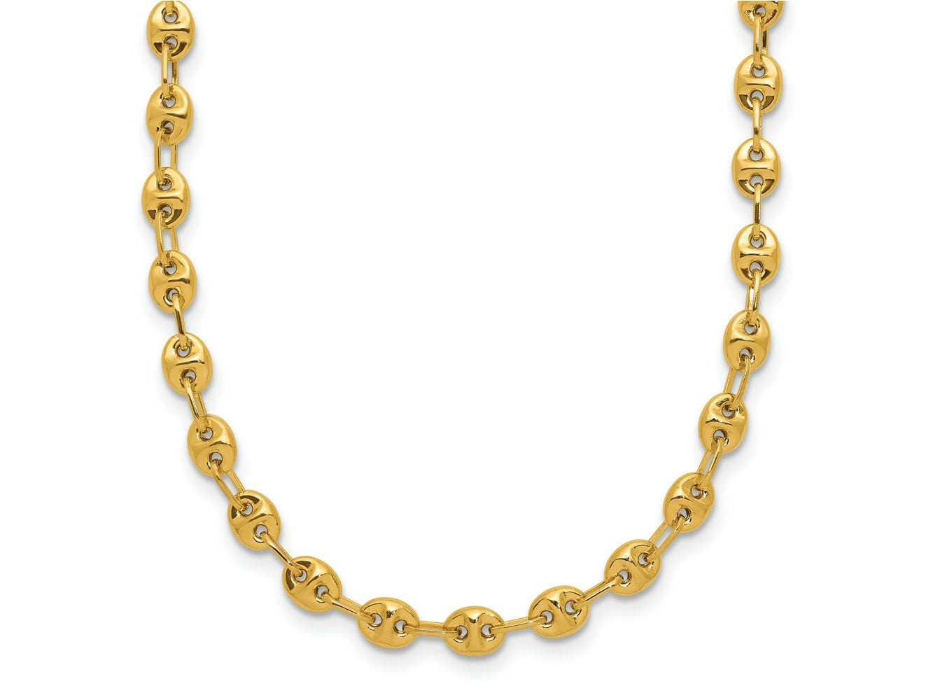 FJC Finejewelers 14 kt Yellow Gold Open Link Polished Fancy Link Necklace 18 Inches x 4 mm