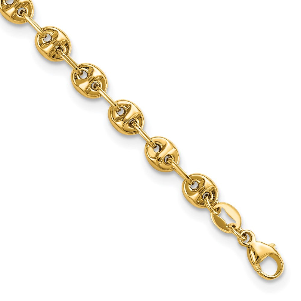 FJC Finejewelers 14 kt Yellow Gold Polished Fancy Link Bracelet 7.5 Inches x 4.1 mm