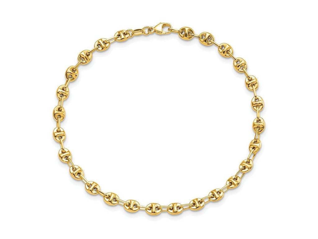 FJC Finejewelers 14 kt Yellow Gold Polished Fancy Link Bracelet 7.5 Inches x 4.1 mm