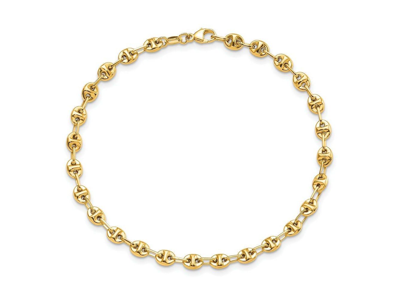 FJC Finejewelers 14 kt Yellow Gold Polished Fancy Link Bracelet 7.5 Inches x 4.1 mm
