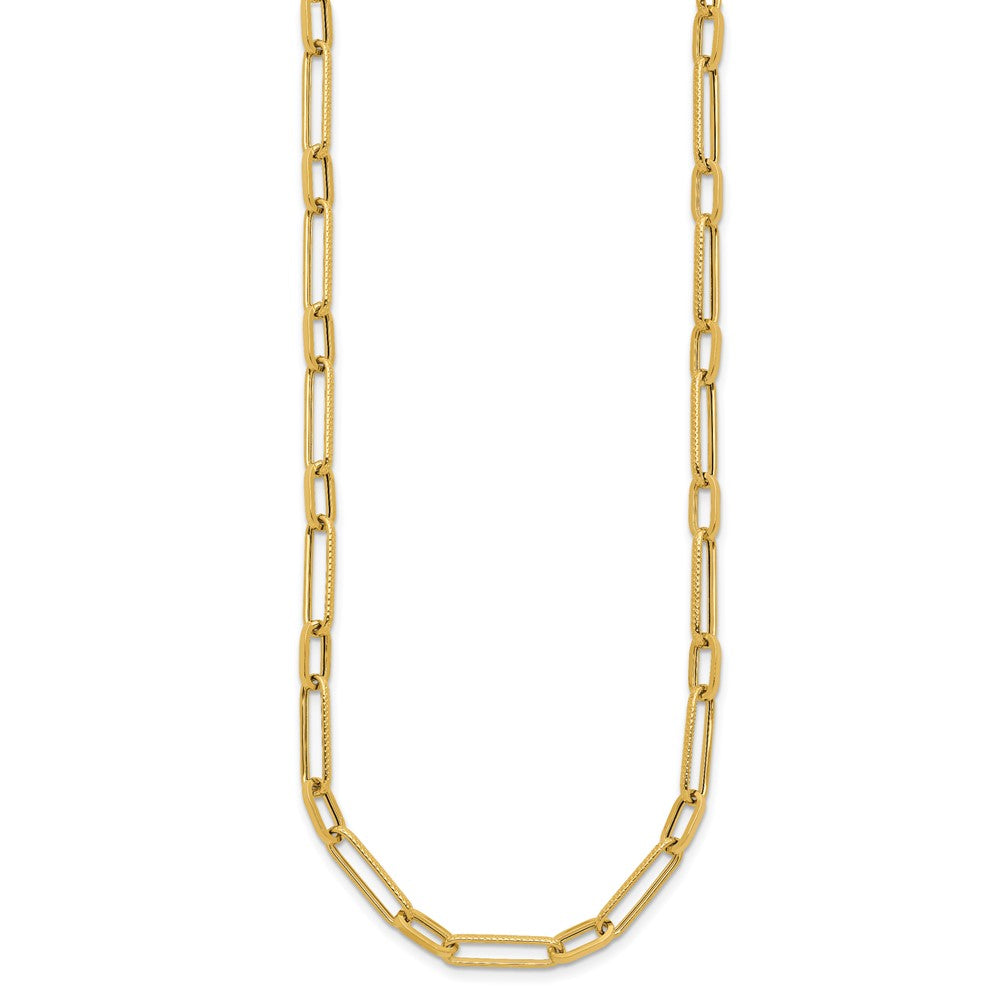 FJC Finejewelers 14 kt Yellow Gold Open Link Polished Fancy Oval Link Necklace 24 Inches x 4 mm